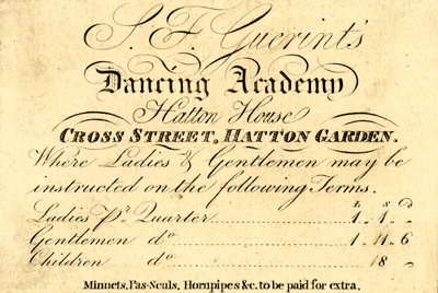 Trade Card for Guerint's
Dancing Academy