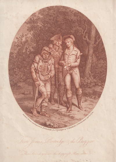 Scratched Letter Proof of Tom Jones, Partridge, and the Beggar