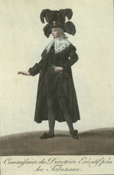 Robes prescribed
for the Commissaire du Directoire Ex&eacute;cutif pr&egrave;s les Tribunaux