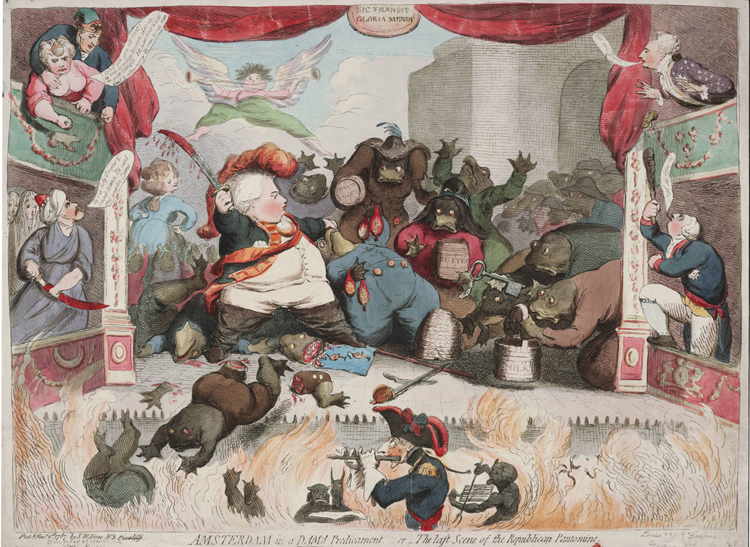 Amsterdam in a Damn�d Predicament, or the Last Scene of the Republican Pantomime. Courtesy of the Trustees of the British Museum.