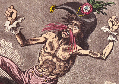 Detail of Fighting for the Dunghill, or Jack Tar Settling Citoyen Fran&ccedil;ois